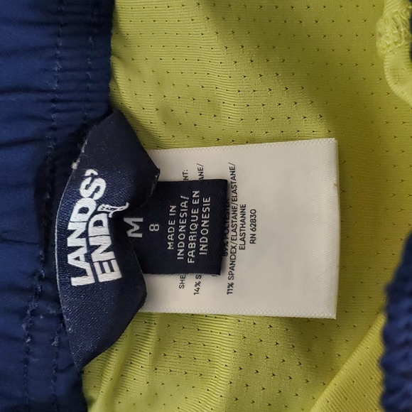 Land's End Boy's Orange Stripe Hydroliner Sport Swim Trunks, Size 8 - Picture 3 of 5